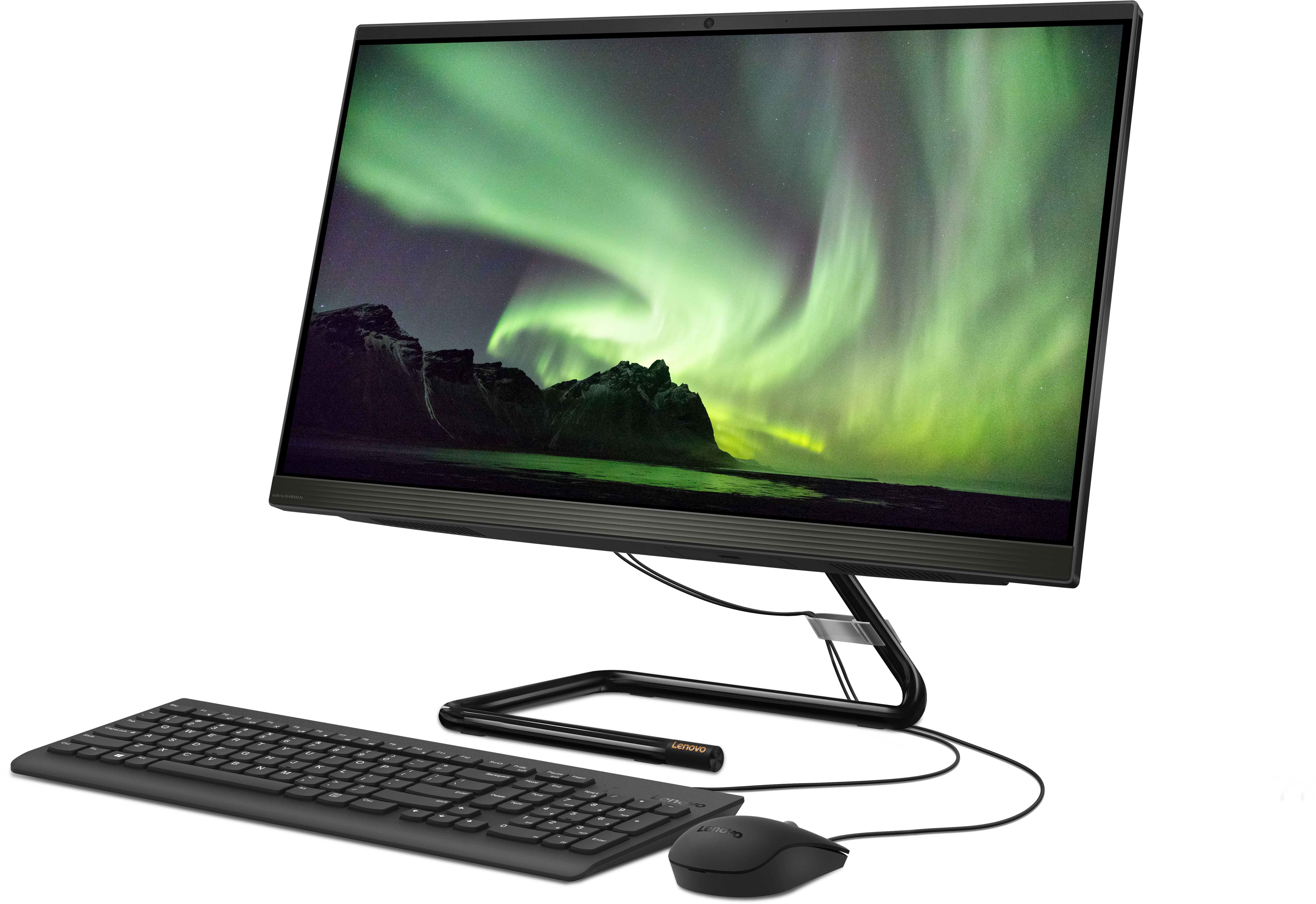 F0EY009VRK ideacentre aio aio 3 27imb05 27"(1920x1080)/intel core i7 10700t(2ghz)/16384mb/1000+512ssdgb/dvdrw/ext:amd radeon r625(2048mb)/bt/wifi/war 1y/9kg/black/w10 + клавиатура, мышь Lenovo Santreyd  - Вид №1