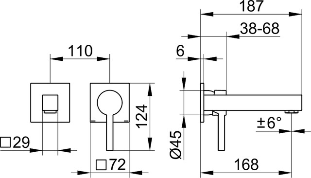 59116010201 Однорычажный смеситель для умывальника KEUCO Edition 90 Square - Вид №5