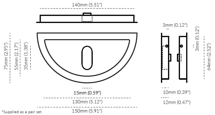 Латунная утопленная ручка Lo & Co Interiors Flush Pull ARCH-00132340 - Вид №24