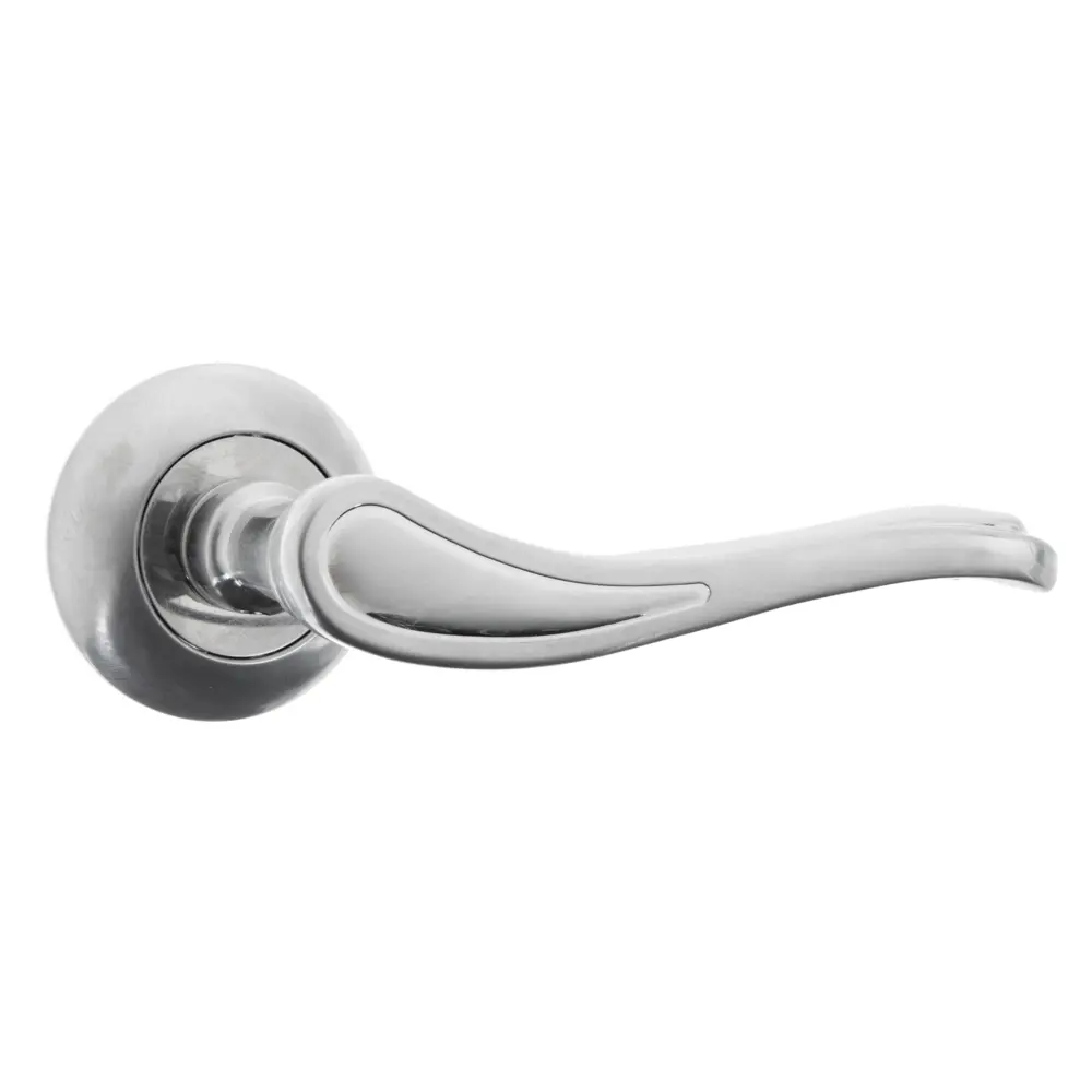 Ручки дверные на розетке Inspire ZC-64-L1, ЦАМ, цвет матовый хром 15475869 STLM-2012342 