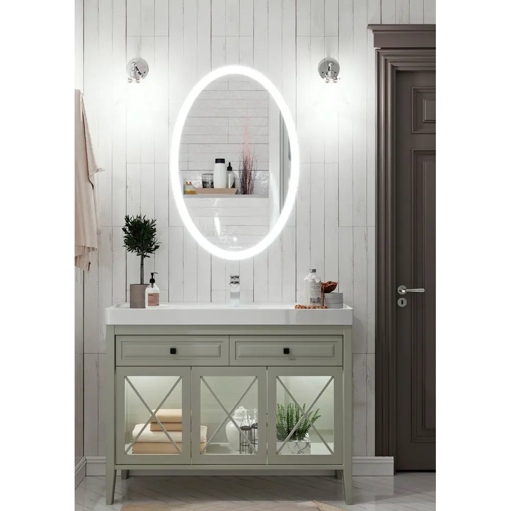 Зеркало для ванной Omega Glass Тип 2 SD952 с подсветкой 60x90 см овальное STLM-2095808