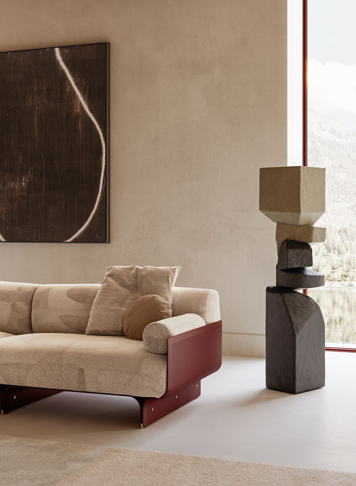 2-местный тканевый диван Gallotti&Radice тычинки ARCH-00038128 - Вид №1