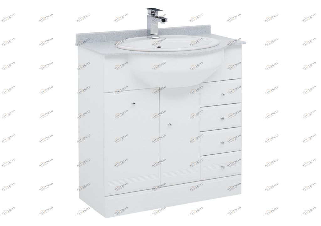 Тумба с раковиной Aquanet Марсель 80 б/к белый 00100300001682390203877