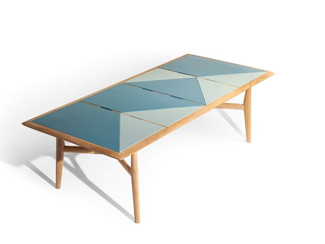 Прямоугольный стол из тикового дерева с керамической столешницей Poltrona Frau Boundless Living Outdoor Collections ARCH-00138932