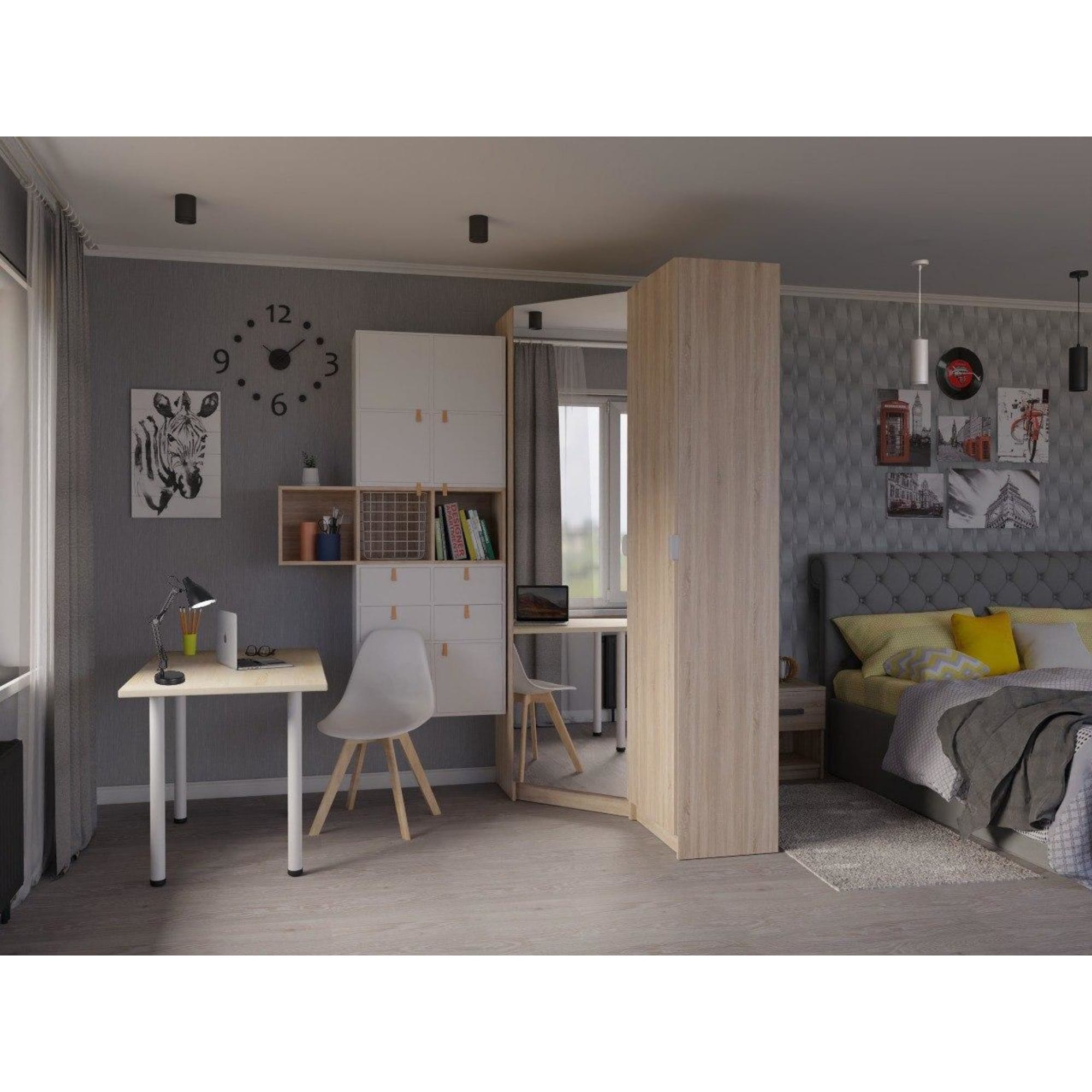 18662871 Каркас углового шкафа Лион 84x84x232 см цвет дуб сонома Santreyd  - Вид №8