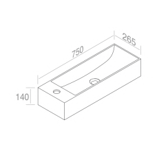 L261T3R1V0.100 Накладная раковина прямоугольная A. e T. Italia THIN Белый глянцевый AeT ITALIA - Вид №1