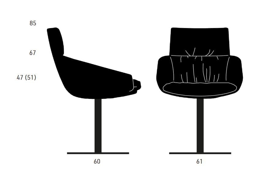Мягкий стул с низкими подлокотниками KFF Faye Casual ARCH-00047073 - Вид №3