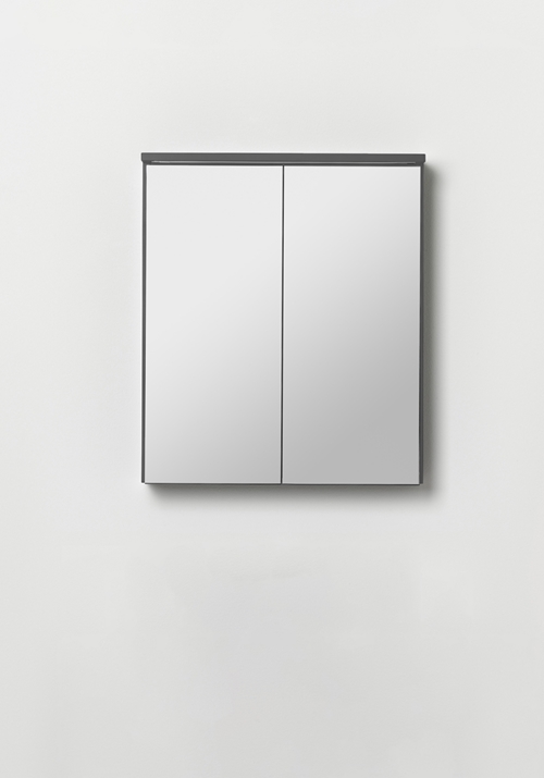 1590701 Шкаф Кромкого Зеркала 600 Серый Антрацит Hafa  Антрацитовый 