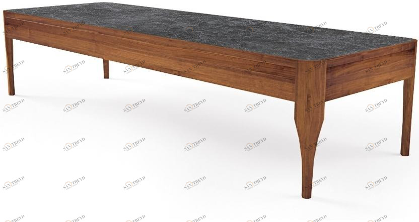 Oliver B. Низкий прямоугольный журнальный столик из массива дерева Oliver b. casa sun-id-1366391