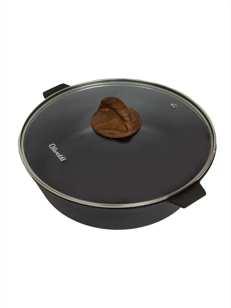 90753881 Жаровня Olivetti ISP128L 28 см чугун с крышкой цвет черный STLM-0867123