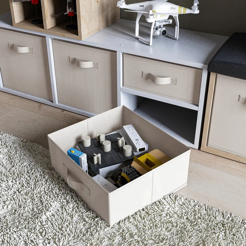 Короб Spaceo KUB Trench 15x31x31 см 14.4 л полиэстер цвет платиновый STLM-2028593 - Вид №4