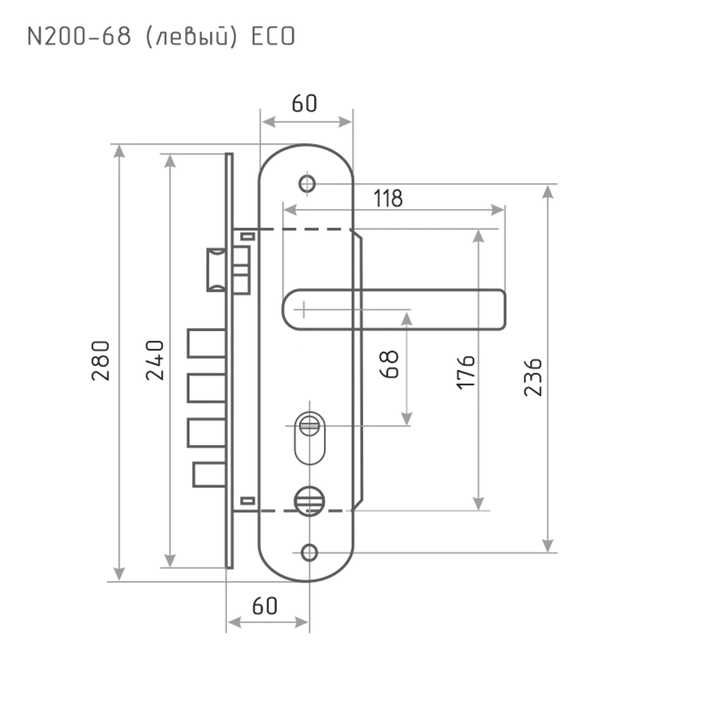 НОРА-М Врезной замок для китайских дверей левого открывания 85539374 STLM-0063691 - Вид №10