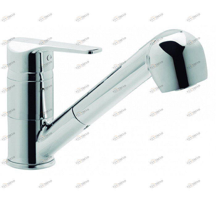 GENEBRE 61205 28 45 66 Смеситель для мойки, однорычажный, с вытяжным душем 