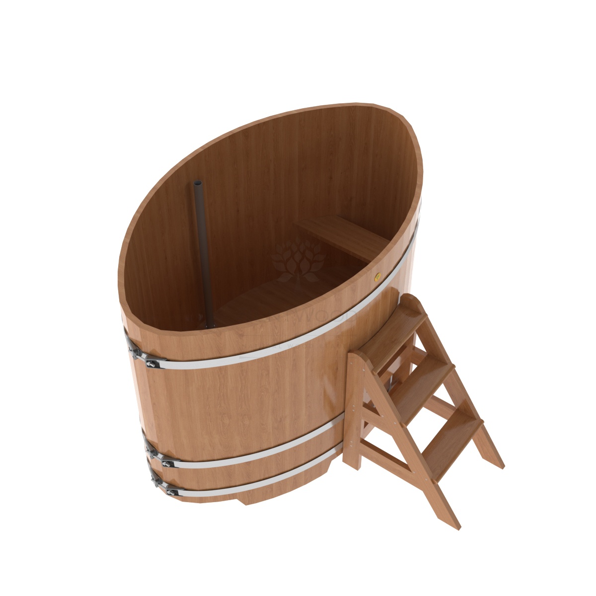 1321 Купель овальная из дуба 1,08х1,75х1,2 натуральная Alyarus  - Вид №1