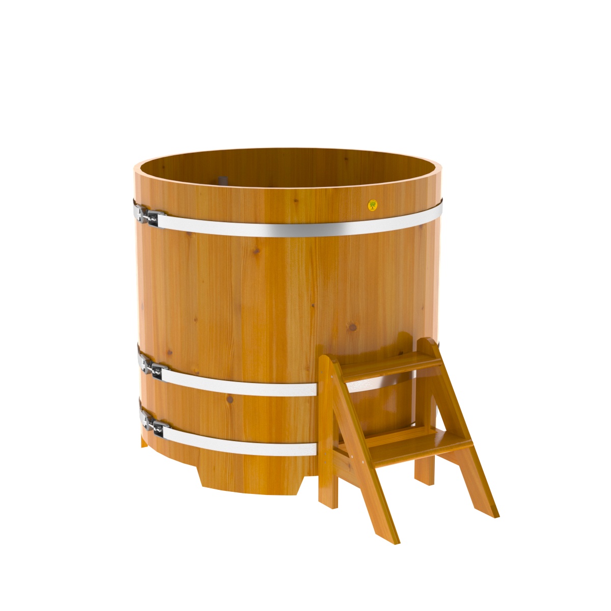 2223 Купель круглая из лиственницы Рустик d=1,17х1,1 натуральная Alyarus 