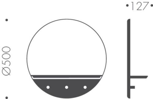 Heavens Круглое зеркало из дуба с полкой Enzo sun-id-1474170 - Вид №2