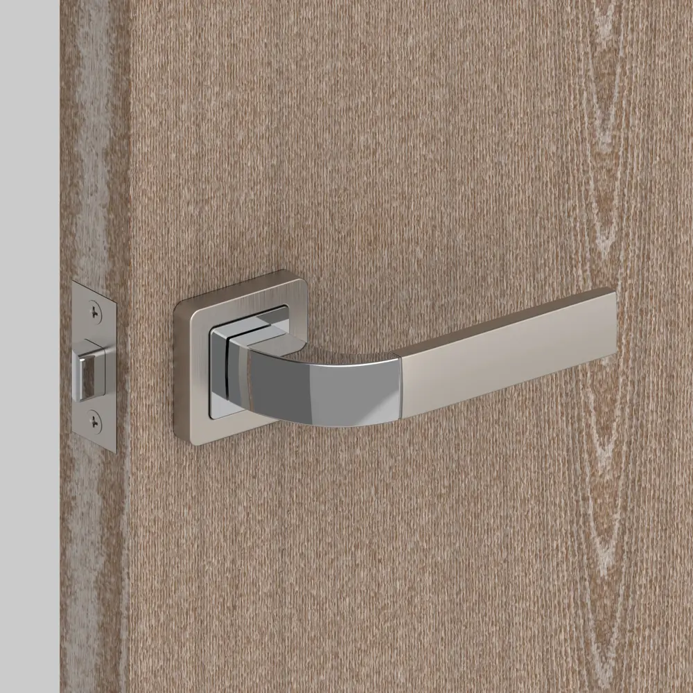 Ручка дверная на розетке ORION QR/HD SN/CP-3, цвет матовый никель/хром PUNTO STLM-2058140 - Вид №7