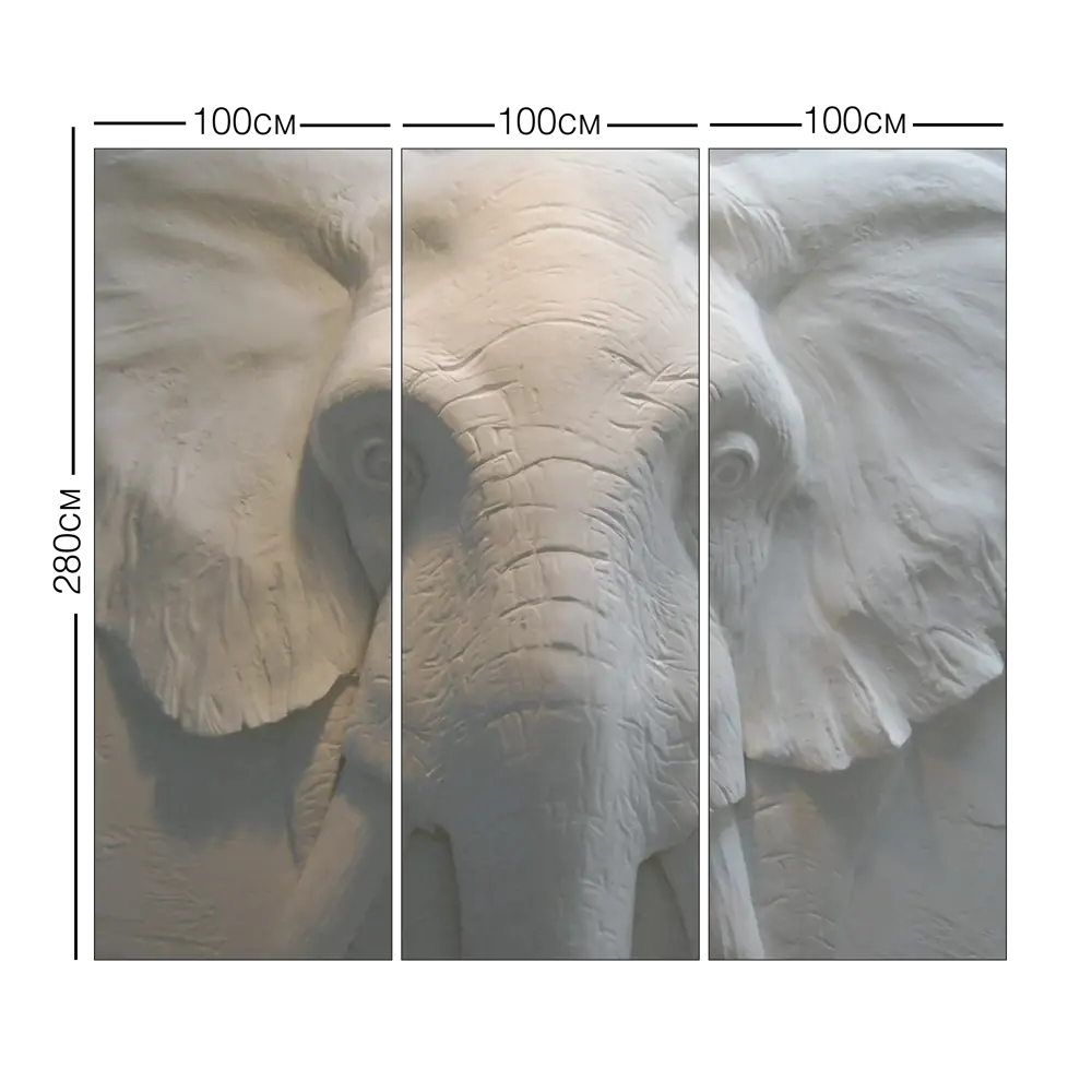 Фотообои 3D Flizart «Каменный слон», флизелиновые, 300x280 см FBRUSH STLM-2200081 - Вид №4