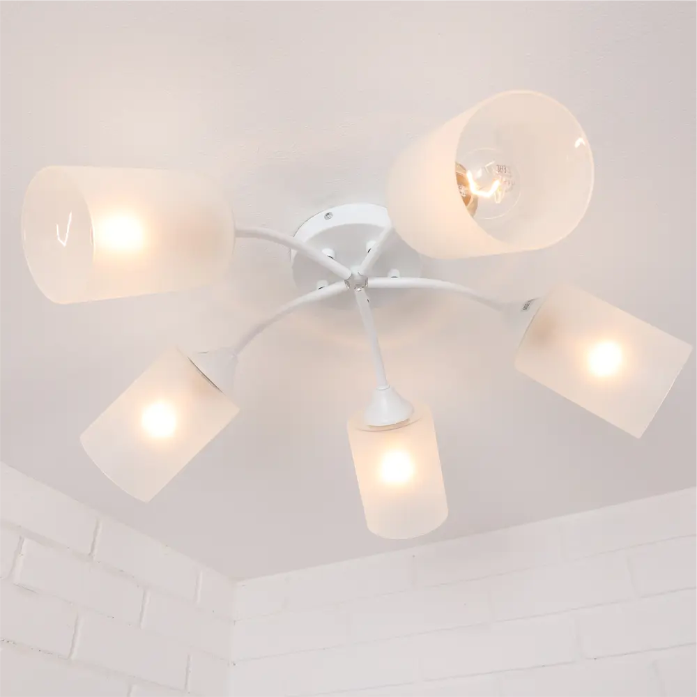 Люстра потолочная «Arido» 23700-5 5 ламп 15 м² цвет белый SCHAFFNER STLM-2044961 - Вид №5