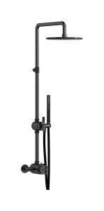 Душевая колонна с термостатом в комплекте с душевым гарнитуром. WE ARE IB b1800cs Brushed Black Chrome Indoor Shower