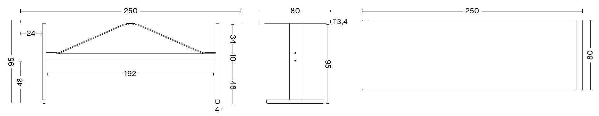Высокий прямоугольный стол из шпона Hay дорожки ARCH-00143160 - Вид №4