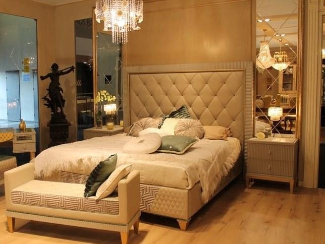 Arvestyle Двуспальная кровать с обивкой из ткани с высоким изголовьем Tiffany sun-id-1499988 - Вид №3