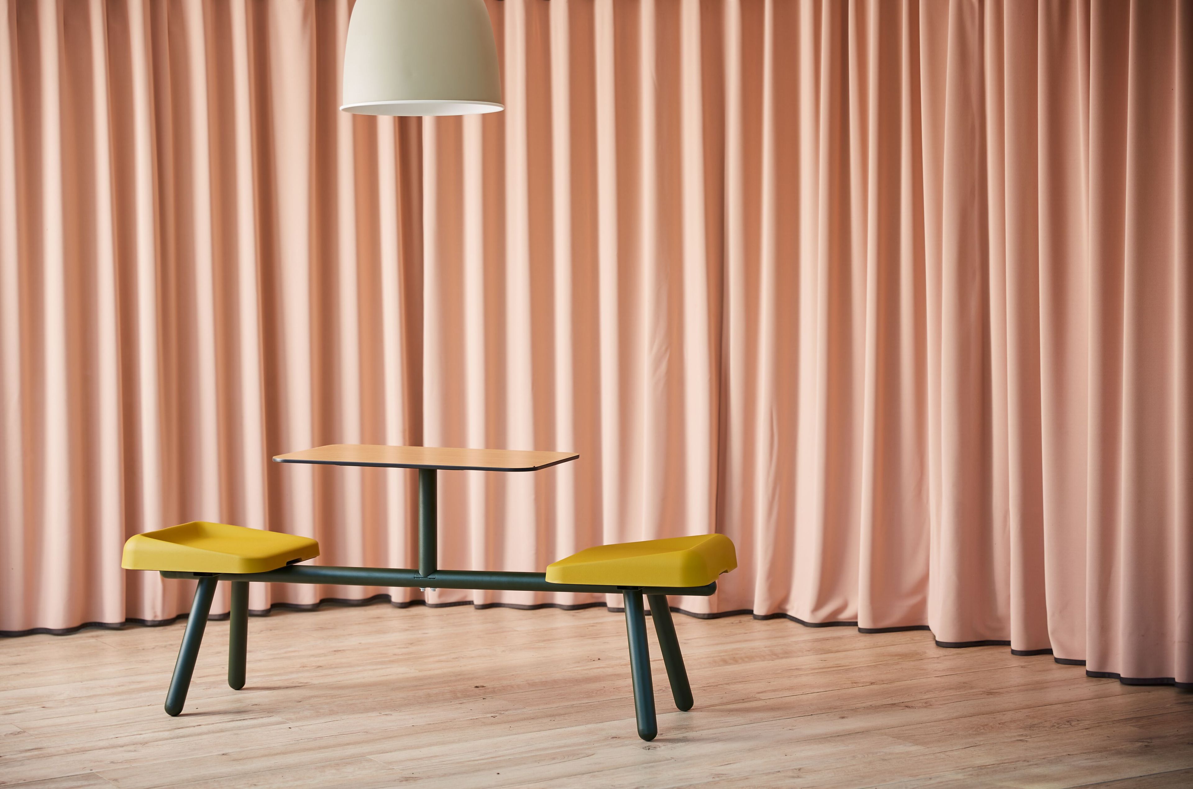 Polyurethane and wood monoblock canteen table with integrated seats Bõln Slim ARCH-00129228 - Вид №11