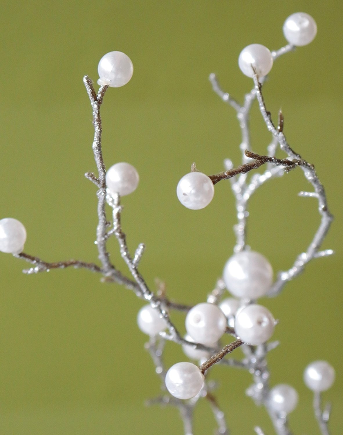 1904 996 a3 Искусственный спрей для растений с жемчугом, 74 см, серебристый H-andreas 