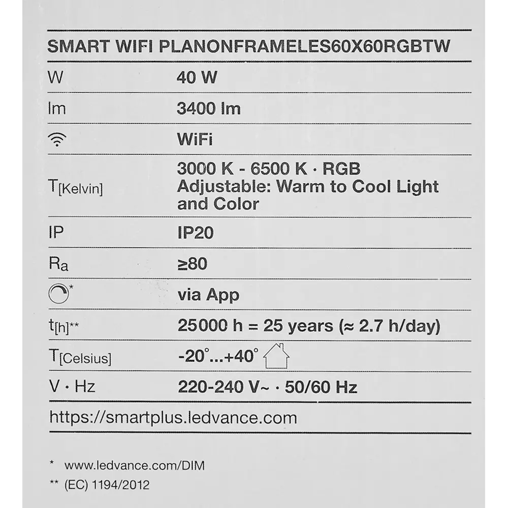 Безрамный накладной светильник WiFi 40 Вт IP20 RGBW, 60X60 мм, 3400 Лм 89139646 STLM-2083460 LEDVANCE  - Вид №17