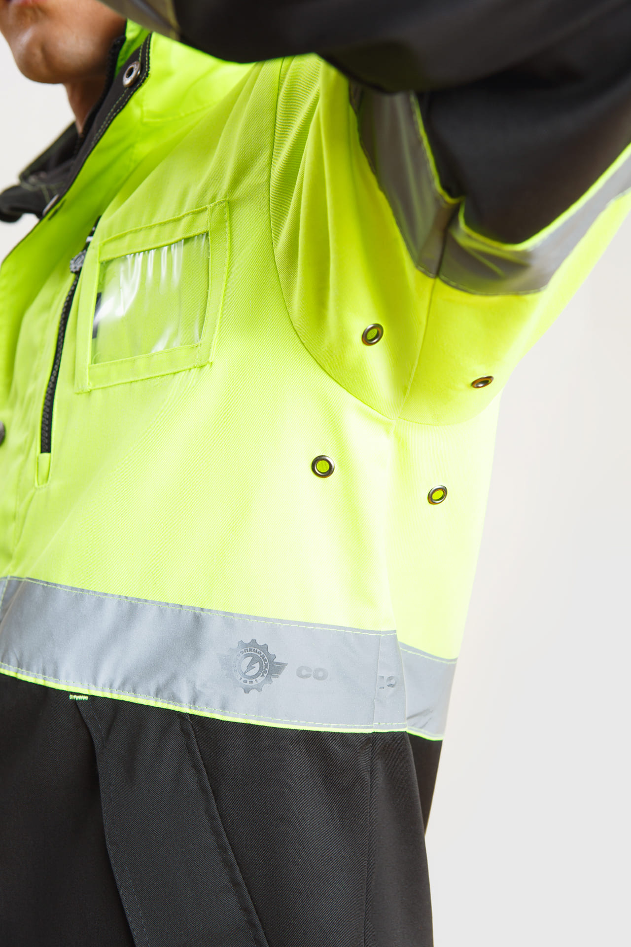 69774 Костюм "Премиум" летний черный с лимонным  Летняя спецодежда размер 60-62/182-188  - Вид №10