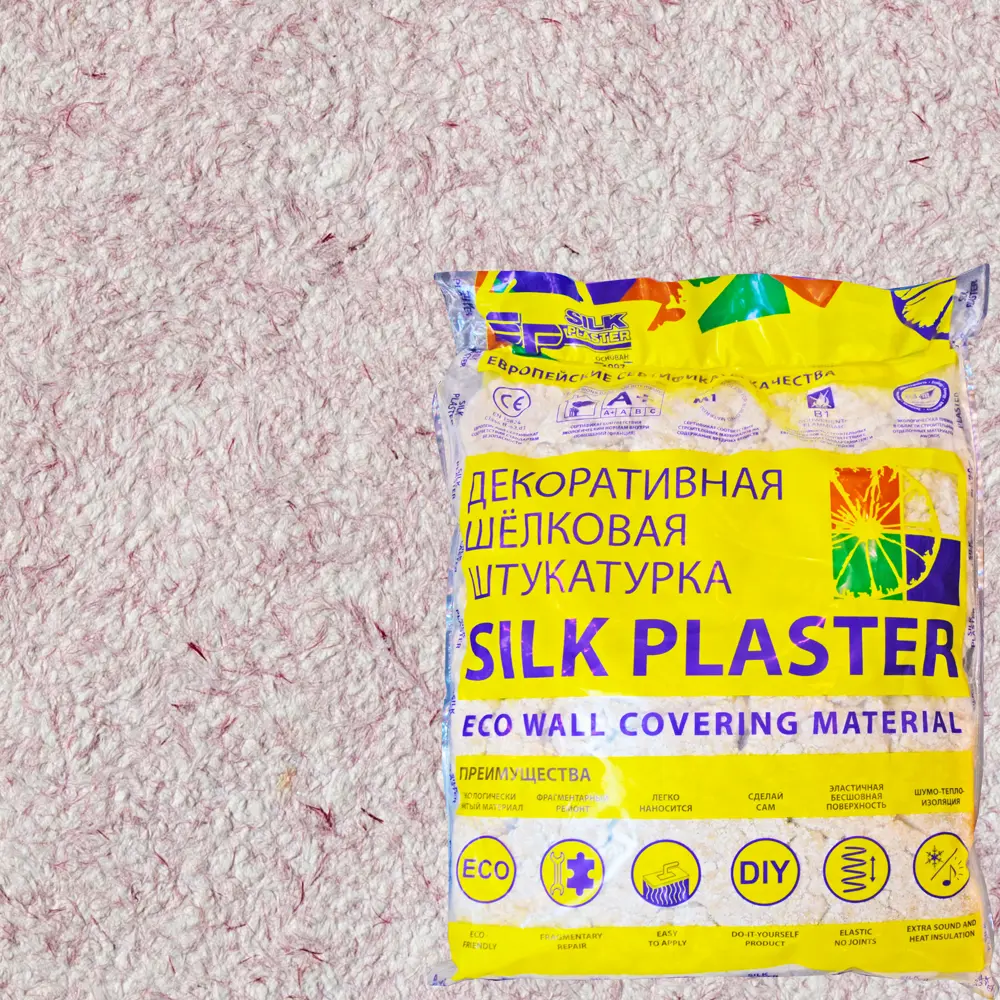 Жидкие обои Silk Plaster Оптима 061 0.9 кг цвет розовый с вкраплениями STLM-2025437