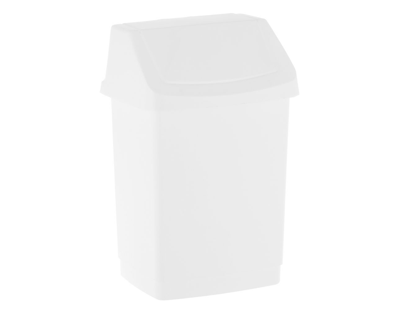 B8A Мусорная корзина с откидной крышкой из пластика вместимостью 9 л, цвет БЕЛЫЙ Merida  - Вид №1