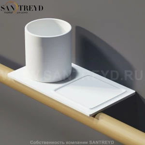 Agape DOT LINE Полка с мыльницей и стеклянным стаканом белая ADTL0471.Z