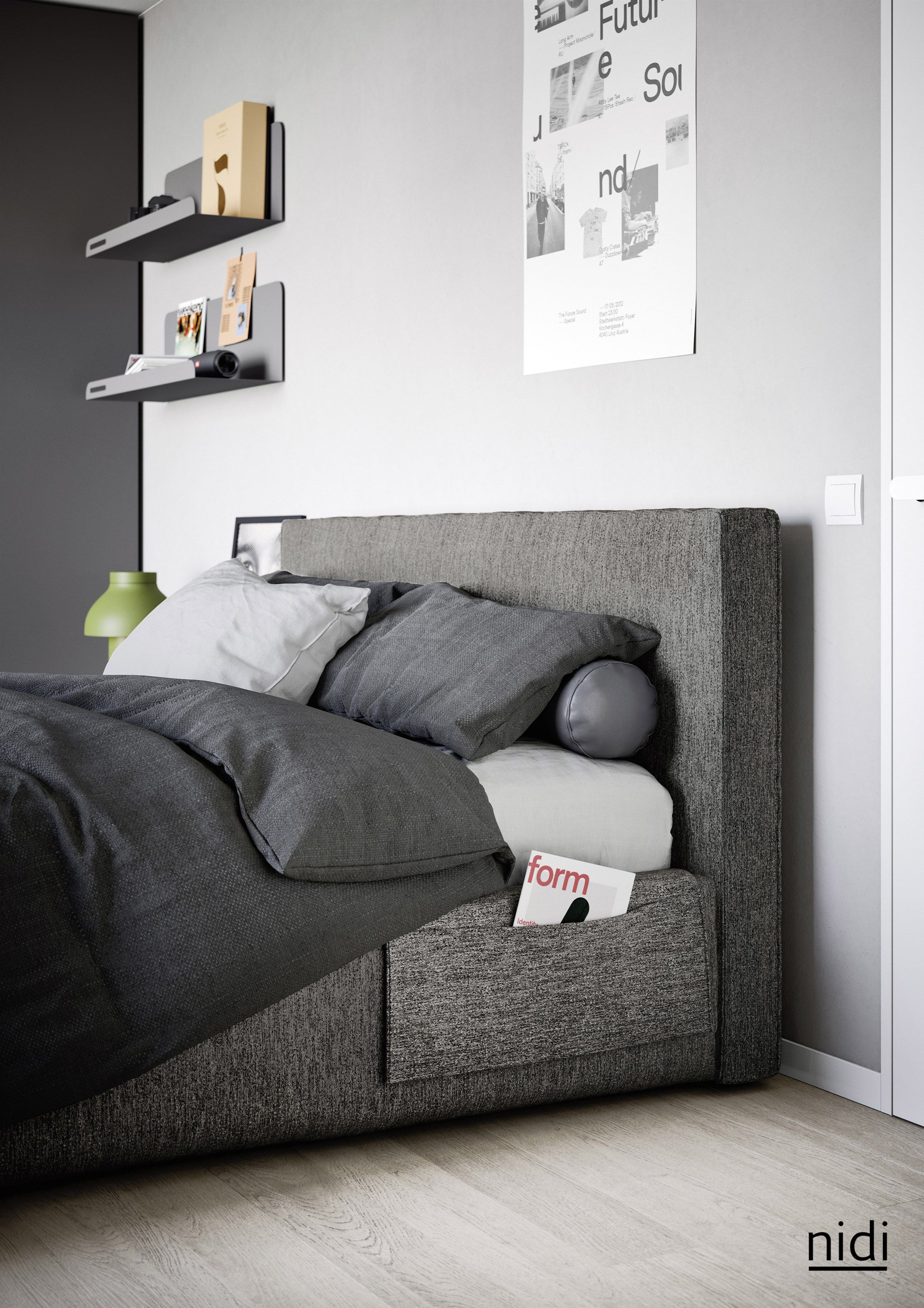 Мягкая двуспальная кровать Nidi WIND ARCH-00102255 - Вид №2