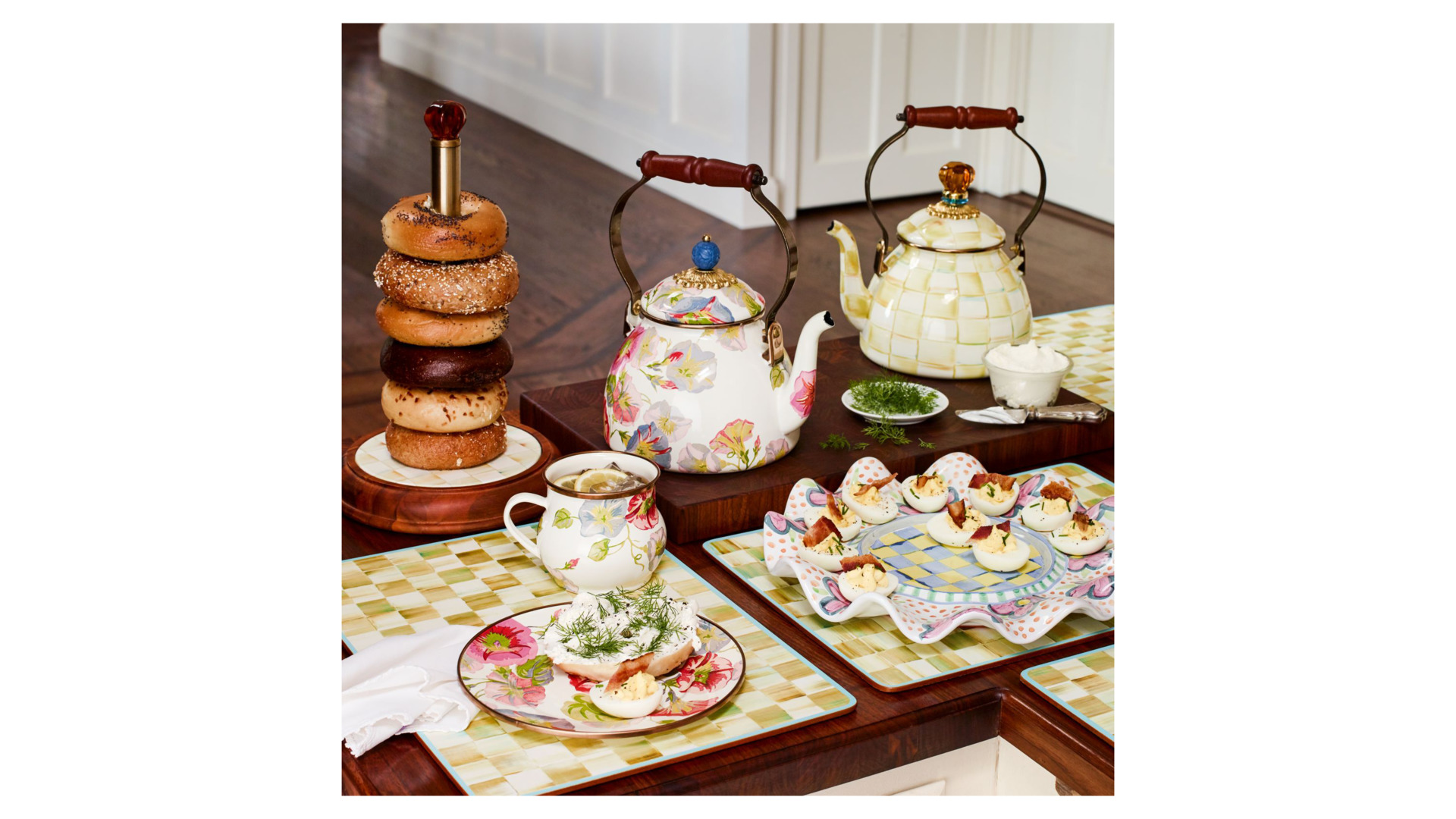 10654492 Mackenzie-Childs Чайник 2л Parchment Check Сталь  - Вид №3