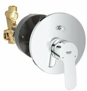 Смеситель для ванны GROHE BauEdge (внешняя и встраиваемая части), хром (29079000)