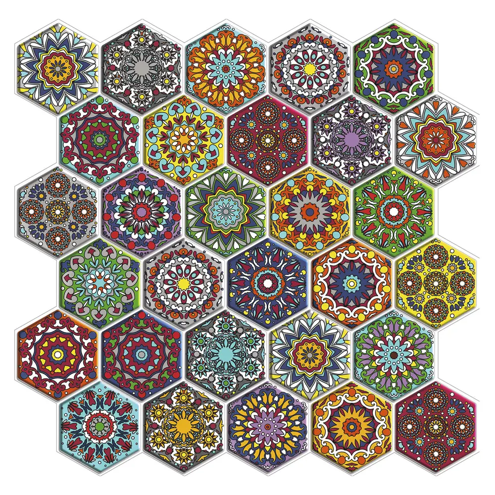 Наклейка декоративная 3D мозаика Этнос 25x25 см FBRUSH STLM-2164107