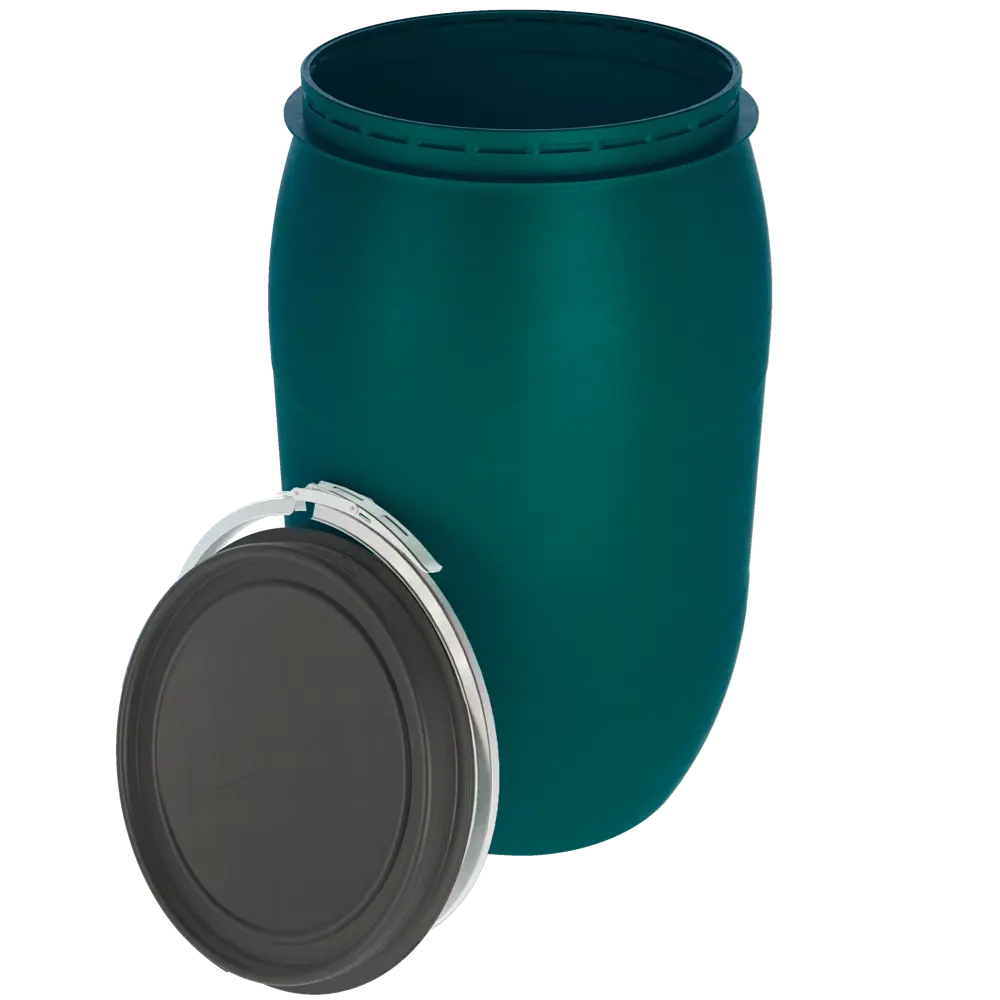 Бочка BEGINIA 127 л зеленая пластиковая с крышкой 89403517 STLM-1573545