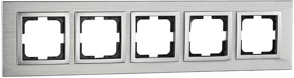 107-800000-164 Рамка 5-постовая серебро Mono Electric Style Aluminium