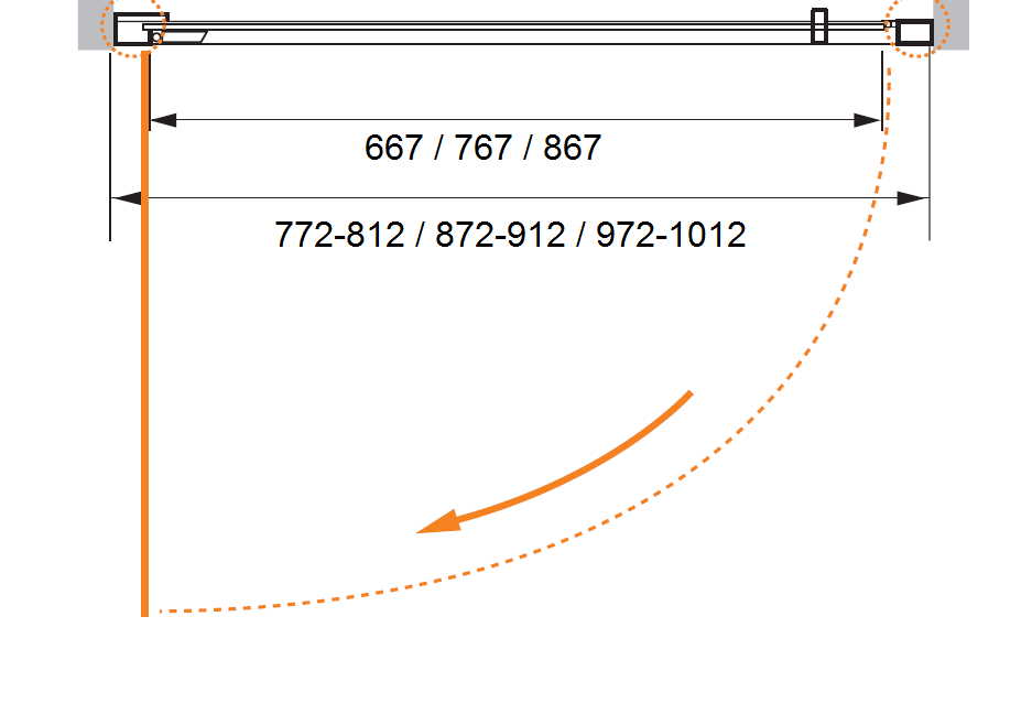 Душевая дверь в нишу CEZARES PORTA-D-B-11-90-C-Cr - Вид №4