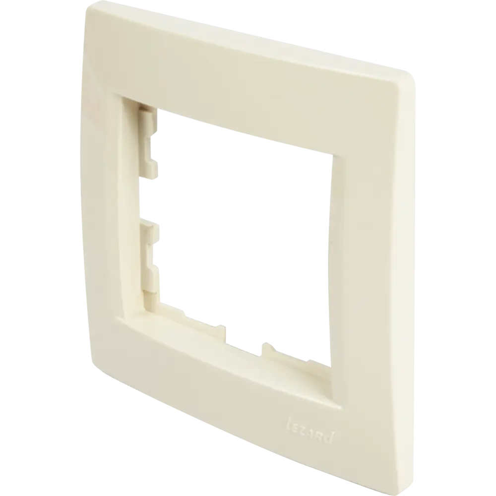 Рамка для розеток и выключателей Lezard Karina 1 пост горизонтальная цвет кремовый STLM-2092248 - Вид №1