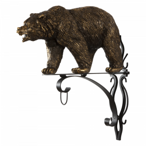 77075 Кронштейн для цветов Медведь Велес Бронза BOGACHO