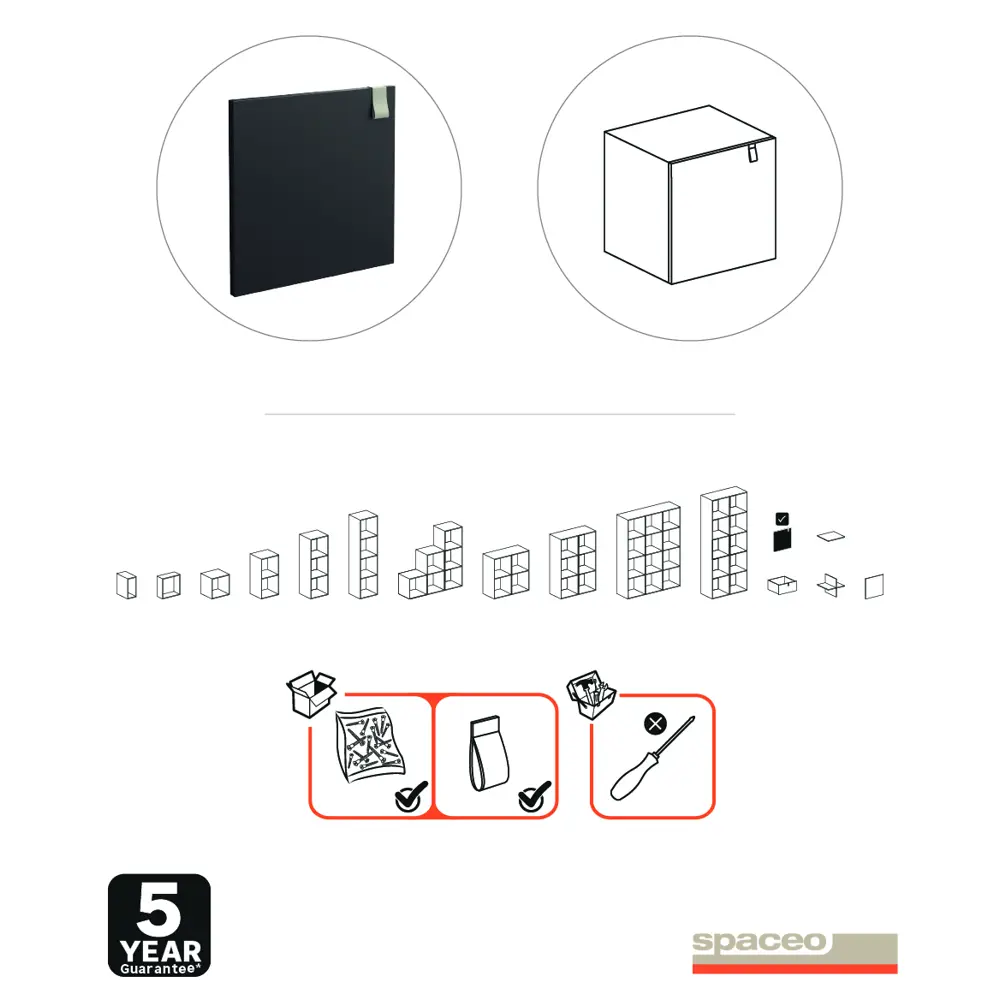 Фасад Spaceo KUB 32.2x32.2 см ЛДСП цвет графит 82731903 STLM-2191622 - Вид №6