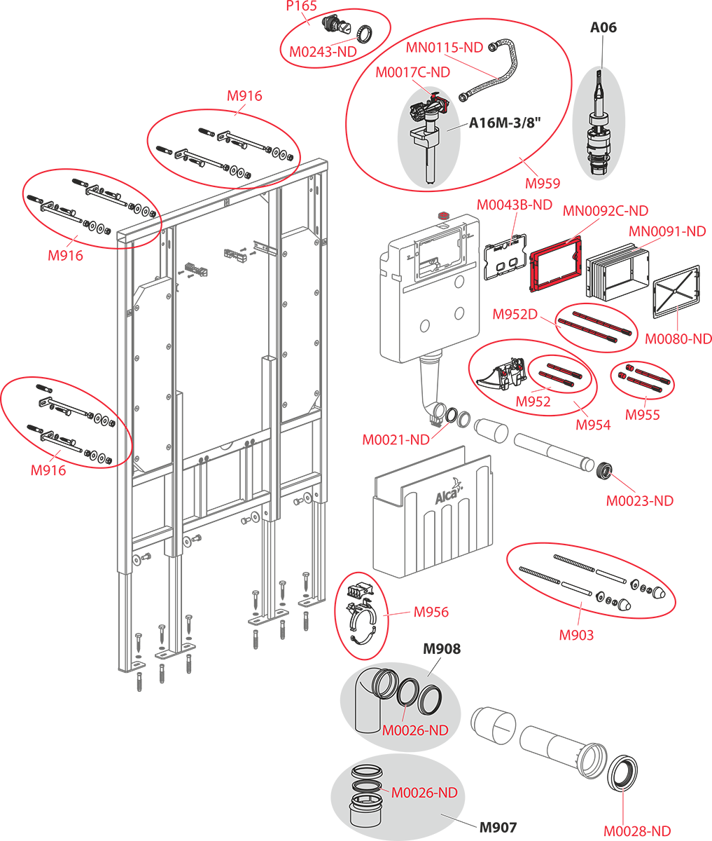 Скрытая система инсталляции для сухой установки (для гипсокартона) – для людей с ограниченными физическими возможностями ALCAPLAST AM1011300HSÁDROMODUL - Вид №2