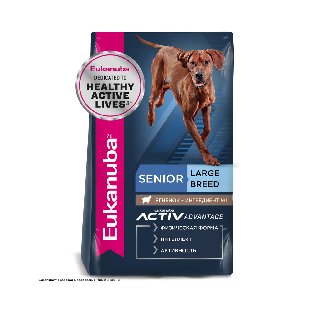 ПР0023016 Корм для собак старше 7 лет ягненок, рис сух. 12кг Eukanuba 