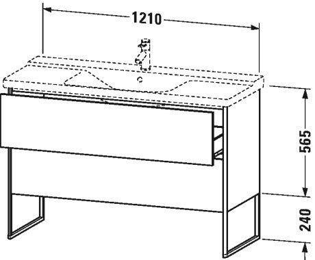 XS446304949 XSquare Тумбочка напольная Графит матовый, декор Duravit - Вид №1