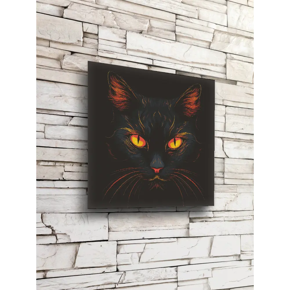 Картина на стекле Postermarket Черный кот 30x30 см 88734200 STLM-2178268  - Вид №2