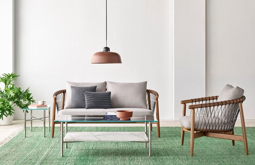 Herman Miller Прямоугольный журнальный столик из стекла и металла с полкой Layer sun-id-1455957 - Вид №4