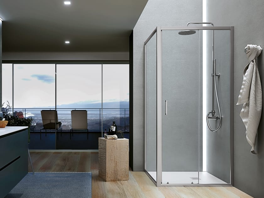 Угловая душевая кабина с распашной дверью Gruppo Geromin Forty ARCH-00101401