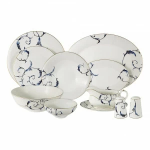 Сервиз обеденный фарфоровый белый с синим на 6 персон, 27 предметов "Элегия" ANNA LAFARG EMILY ЭЛЕГИЯ 00-3946667 Белый;синий